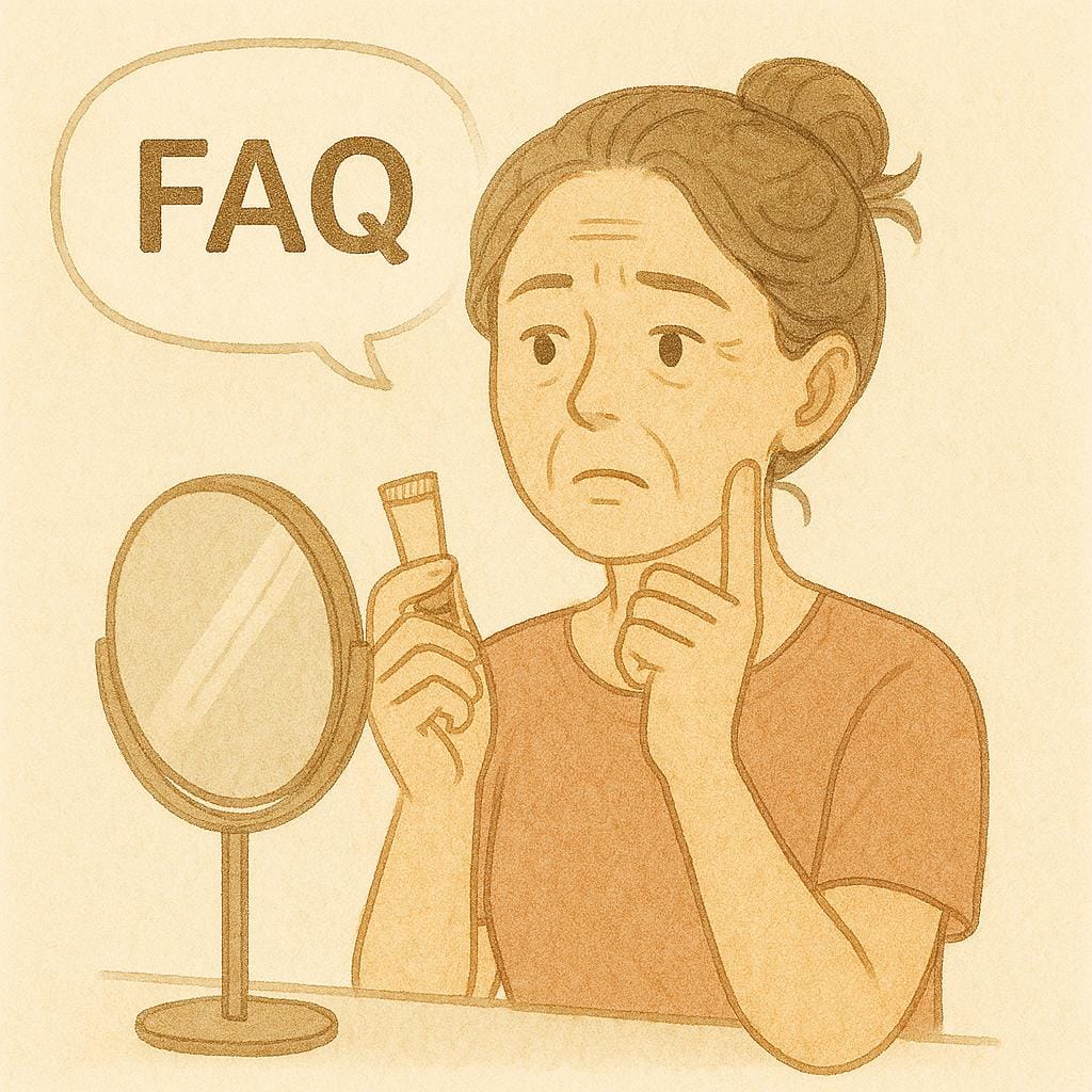 아이크림을 들고 고민하는 여성 일러스트